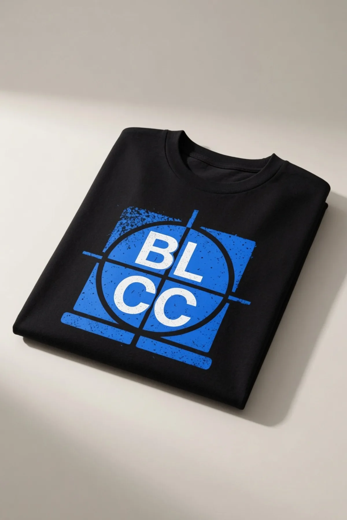 Folded black BLCC heavyweight cotton t-shirt